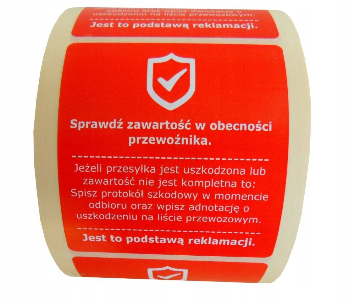 Etykiety SPRAWDŹ ZAWARTOŚĆ 100 - PRODUCENT