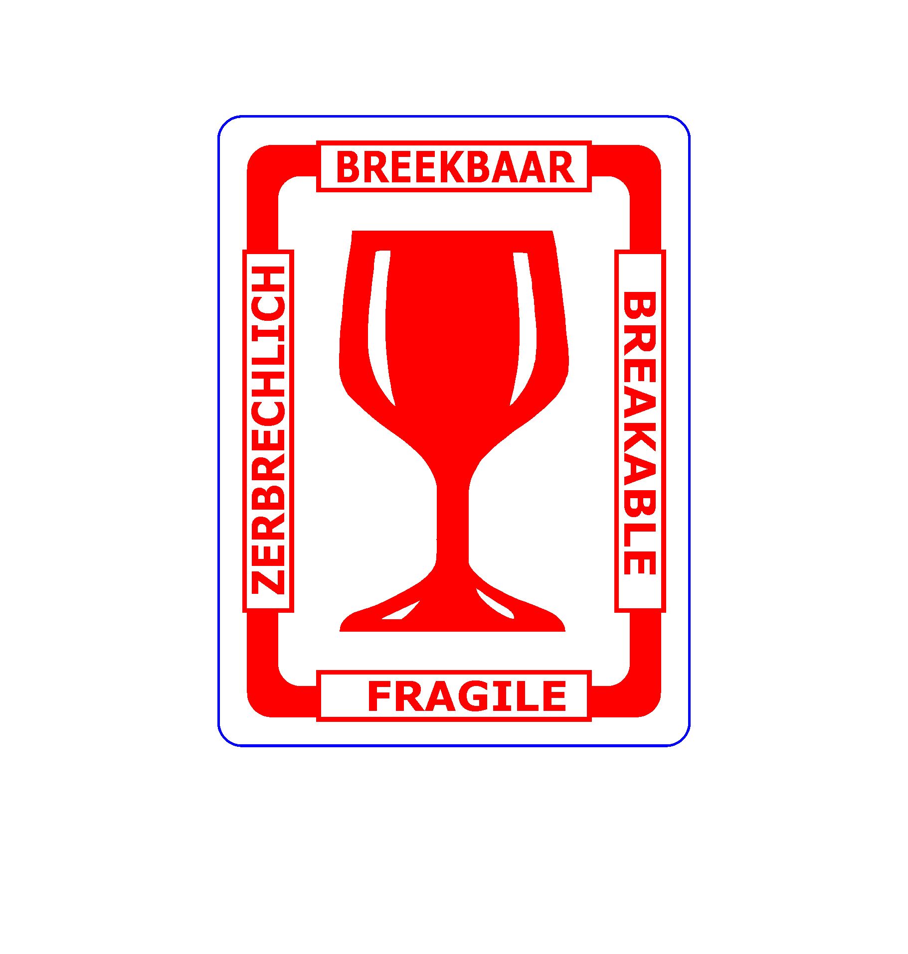 Etykiety samoprzylepne FRAGILE Wielojęzykowe Międzynarodowe 80 x 107 10.000 szt.