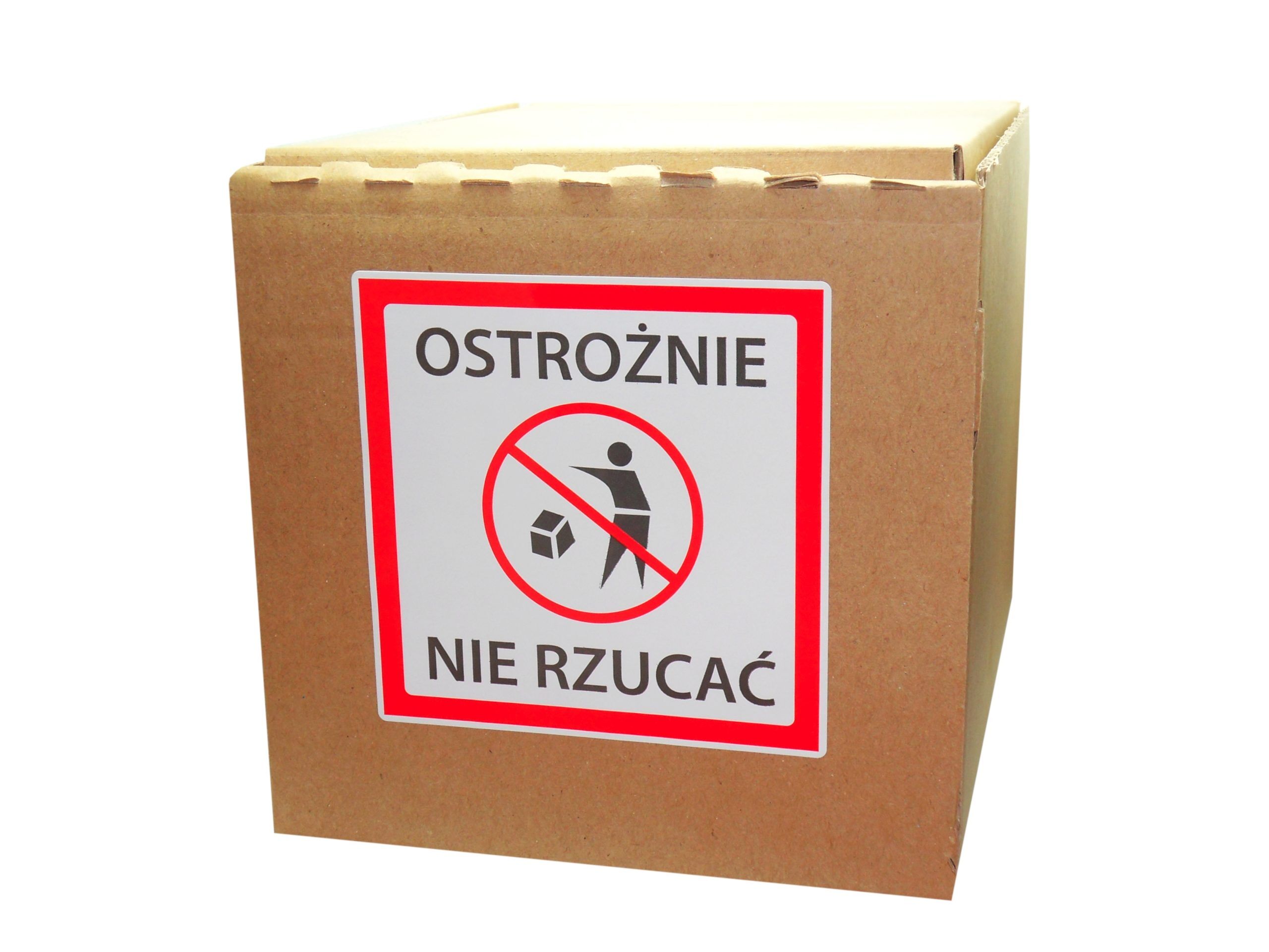 Naklejki OSTROŻNIE NIE RZUCAĆ na paczki 97X97 mm 1000 szt. - obrazek 6