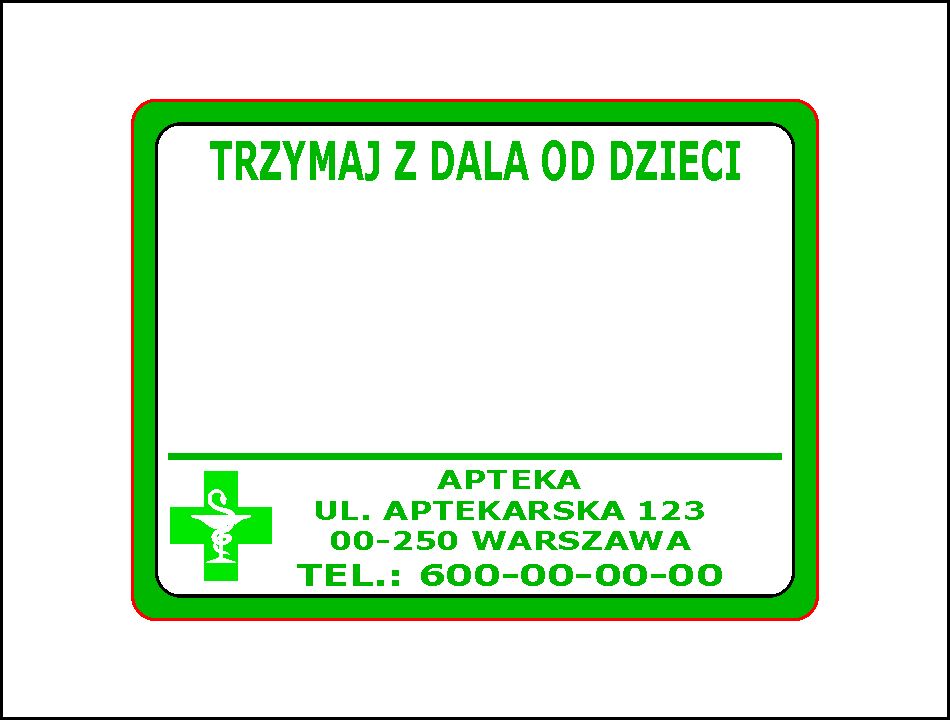Etykiety samoprzylepne 58x44 z nadrukiem 1 kolor dla Aptek 10.000 szt. - obrazek 4